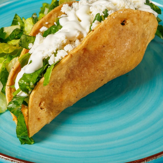 Hard Shell (Crispy) Shredded Chicken Taco.