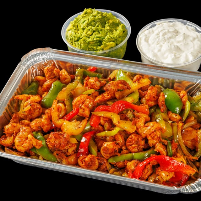 5 Pound Shrimp Fajitas Meat Tray.